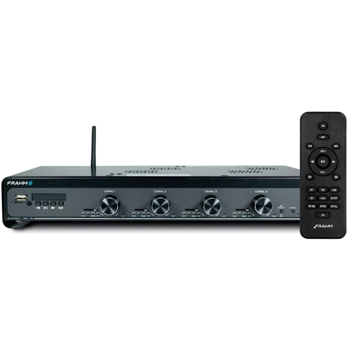 Amplificador Receiver Som ambiente Slim 4500 Optical G5 4 Canais 120W RMS Bluetooth, RCA, USB, P2, Card SD Frahm - 32115