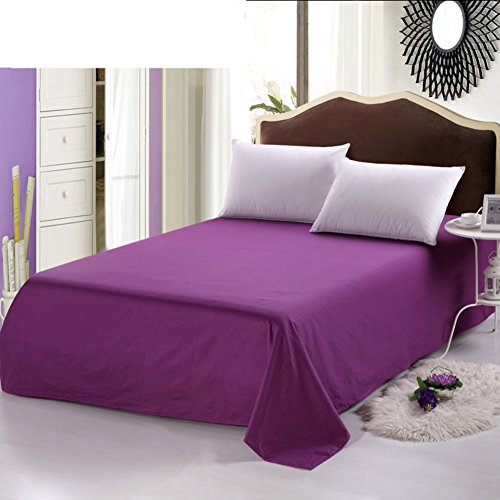 Drap double en coton uni 200x230cm lavable pour limiter la transpiration