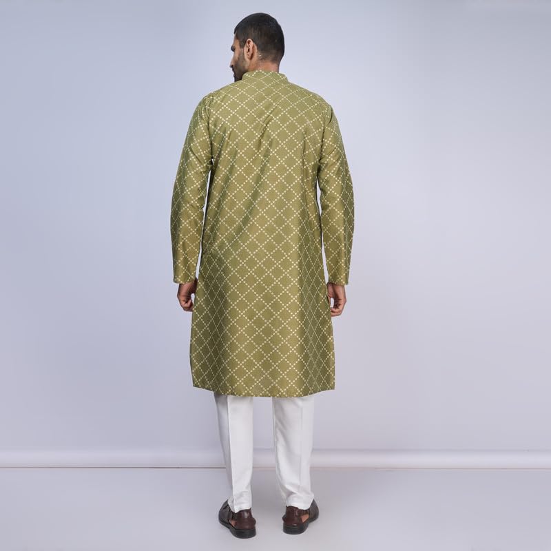 Image of BELLAZO Men's Premium Cotton Printed Regular Kurta | Stylish Kurta for Weddings /Festivals