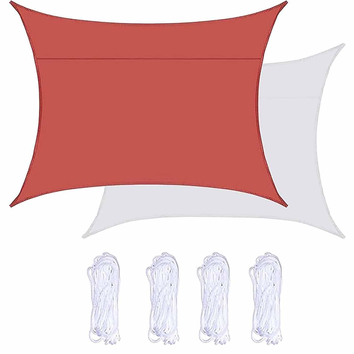 Toile d'ombrage rectangulaire imperméable grand format anti-UV pour cour