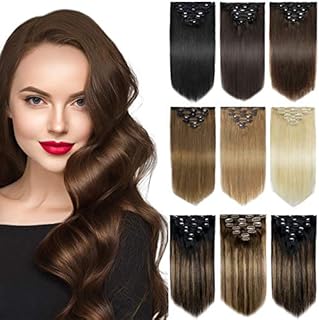 Yamel Remy Clip in Hair Extensions Human Hair 7Pcs 16 Clips Real Human Hair Extensions Clip