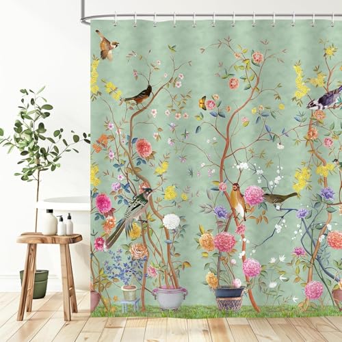 Shower Curtain, Anti-Mildew and Waterproof Polyester Bath Curtain Set, No-Drill, Safe and Easy to Install, 71x71 Inches, Comes with 12 Hooks, Suitable for Bathroom Wet Area Showers
