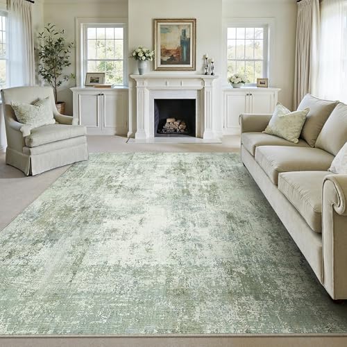 WondRg 10x12 Area Rug Sage Green Abstract Living Room Bedroom
