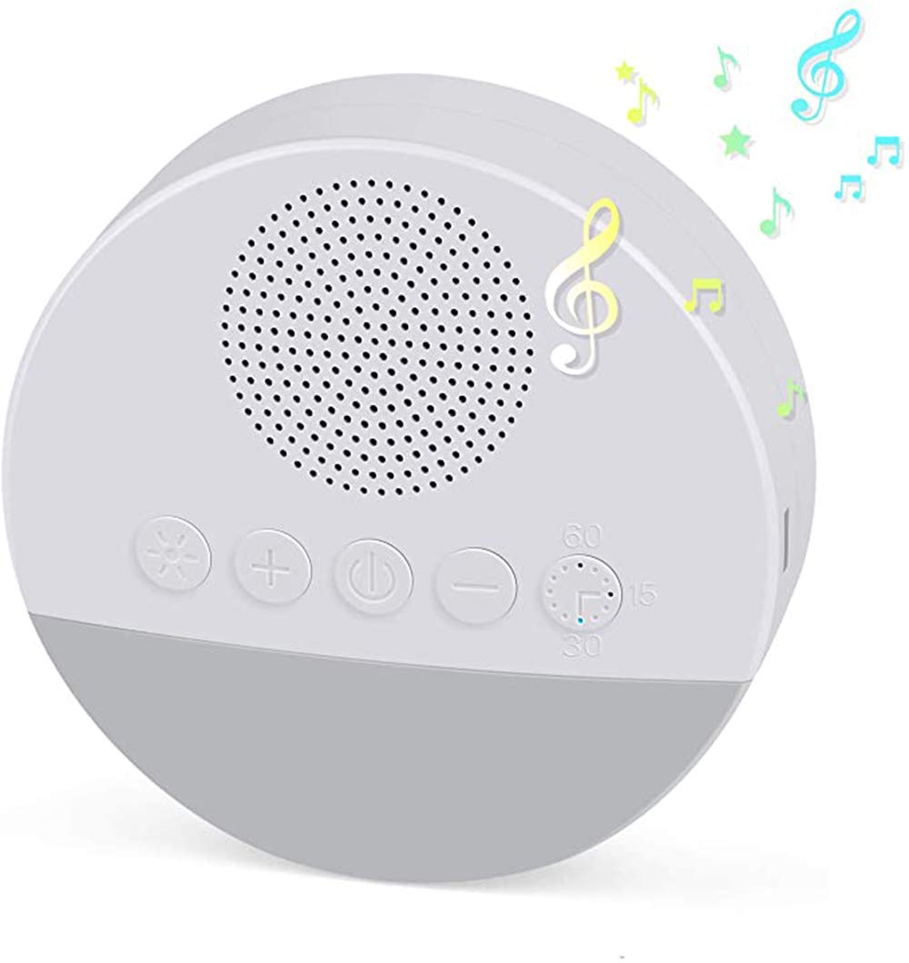 ELECDONSleep White Noise Machine, 20 Natural Sounds Portable Sleep Machine with Timer Night Light for Baby, Adults, Office, Relaxation, Memory Function, USB Powered Sleep Sound Machine