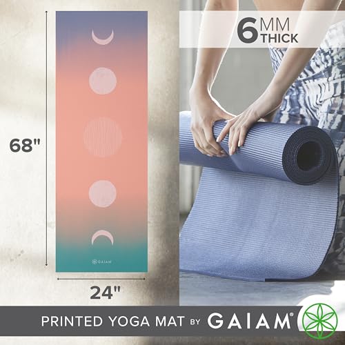 Image of Gaiam Premium Yoga Mat, 6mm Thick Print Mat