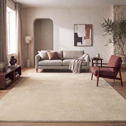 Paco Home Teppich Wohnzimmer Schlafzimmer Kurzflor Waschbar Einfarbiges Muster Flauschig Weich rutschfest Moderne Deko, Grösse:200 cm Rund, Farbe:Dunkel-Beige