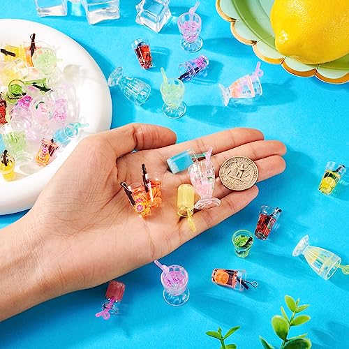 36Pcs Resin Fruit Drink Cup Bottle Charms Luminous Mini Juice Pendants for Necklace Earring DIY Crafts Jewelry Making Keychain Bag Decor - Image 4