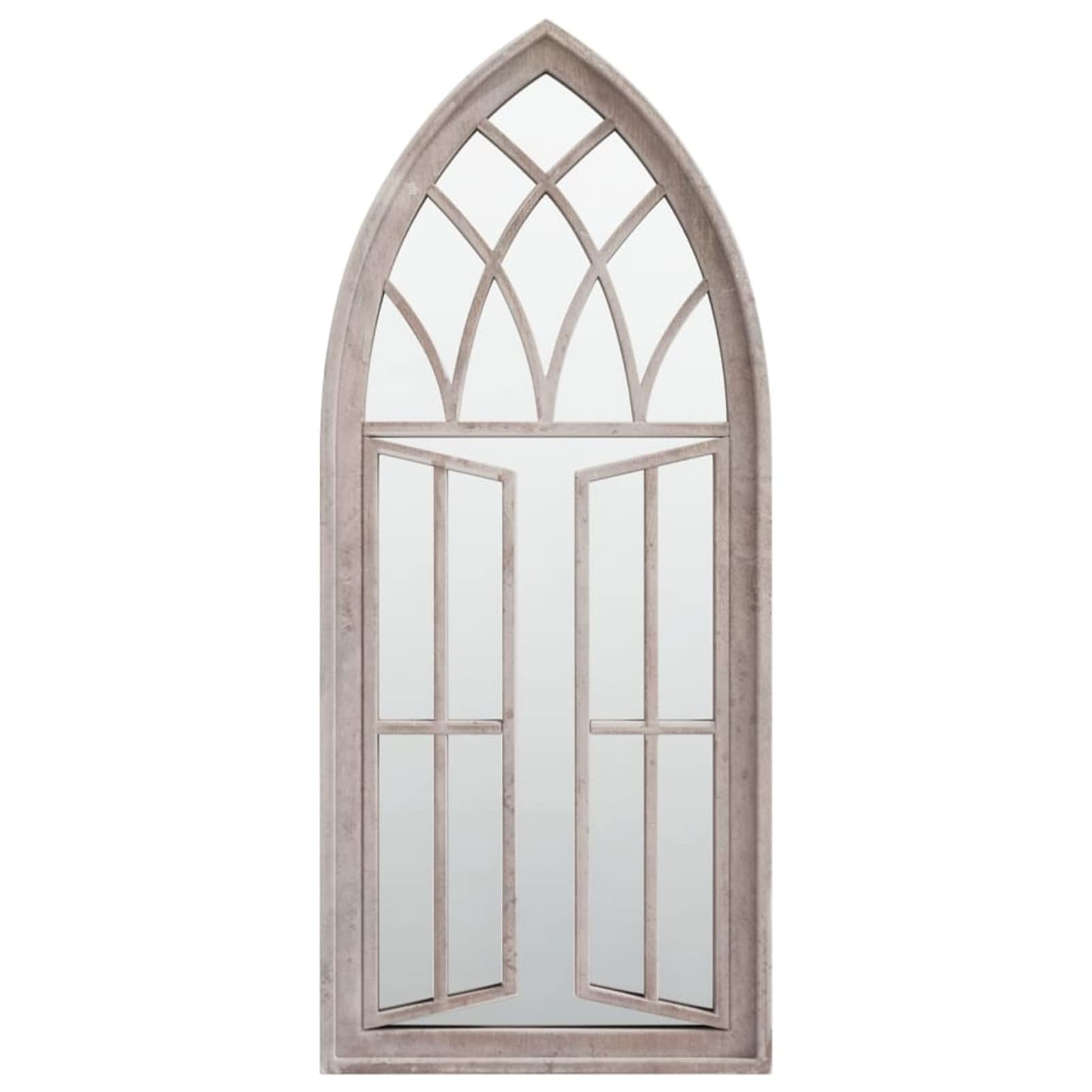 Tidyard Miroir de Jardin Miroir Décoratif Fer pour Utilisation extérieure Sable 70x30 cm