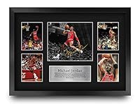 HWC Trading A3 FR Michael Jordan Geschenk Großer gerahmter A3 Printed Autogramm Chicago Bulls Geschenke Photo Display Signed