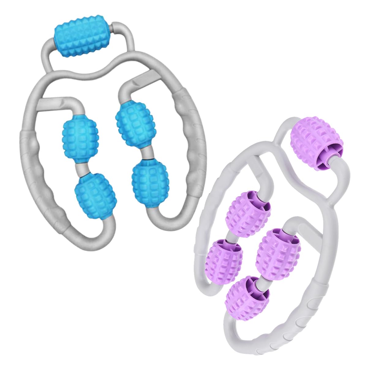 FRCOLOR Rullo Massaggiante per Gambe, 2 Pezzi, Massaggiatore Muscolare Portatile in Abs, Delicato e Confortevole, per Casa e Dopo L'allenamento