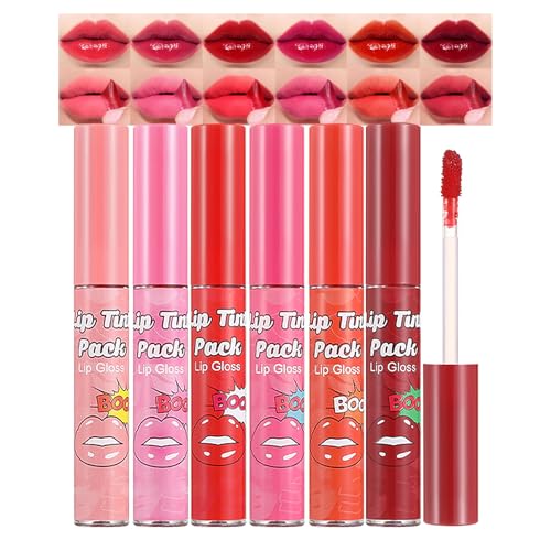 Peel Off Lip Stain Set di 6 colori Lip Liner Stain con finitura opaca, a lunga durata e impermeabile, altamente pigmentato, lucidalabbra Stay On All Day, altamente pigmentato