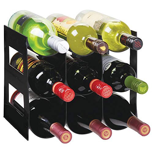 mDesign - Flessenrek - wijnrek - waterflessen/wijnflessen - met 3 etages en 9 houders - voor aanrechten, voorraadkasten… - Afbeelding 7