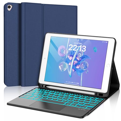 SENGBIRCH ipad 9世代 ケース キーボード タッチパッド付き iPad 第8/7世代&ipad air3/pro 10.5兼用 着脱式 iPad キーボード付きケース 10.2/10.5インチ 7色バックライト付き 軽量 薄型 ペン収納 多角