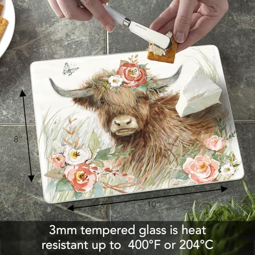 Tabla de cortar rectangular de vidrio templado 10 x 8 pulgadas miniatura 6