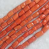 Orange Coral Semi Precious Gemstone Irregular Column 10-11x10-20mm Loose Beads for Jewelry Making 16' Dyed Color