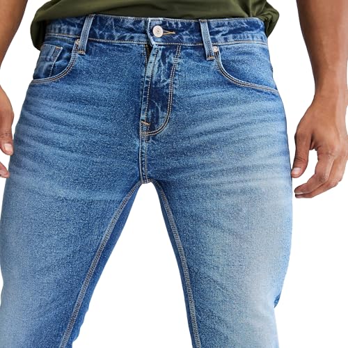 Image of Spykar Men's Kano Slim Fit Mid-Rise Jeans (Ankle Length)