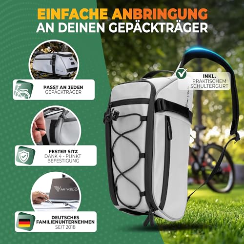 MIVELO Fahrradtasche für Gepäckträger, Gepäckträgertasche Fahrrad hinten, Radtasche passend für alle Gepäckträger, wasserabweisend & robust – Ansicht 3