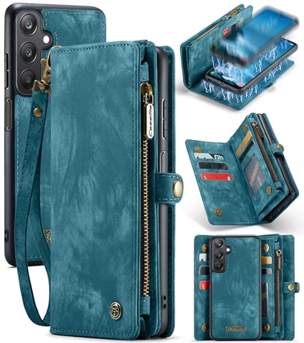 Coque Samsung A25 5G en cuir bleu aux finitions premium soignées