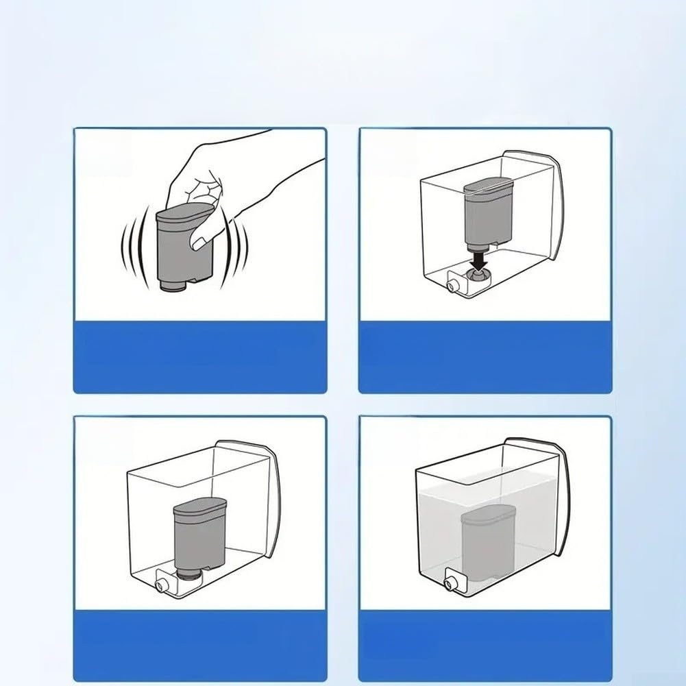 Filtre pour machine à café en résine et charbon actif, pièce de rechange pour machines à café, design moderne, bleu (6 pièces)