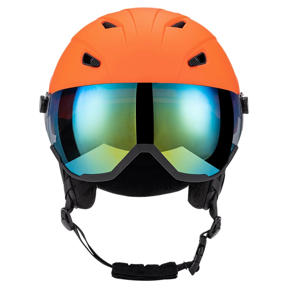 Kavolet - Casco da sci integrato per uomo e donna, casco da snowboard con visiera rimovibile, prese d'aria, resistente, caldo e traspirante, casco da sci per uomo donna