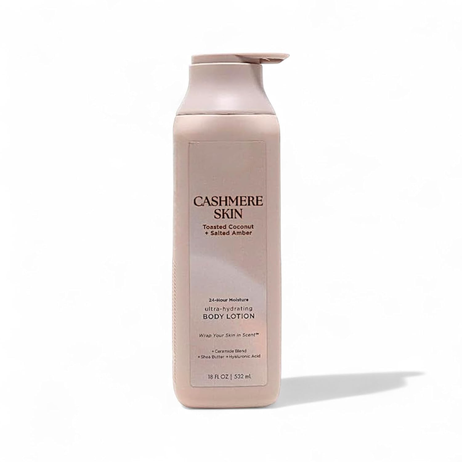 Cashmere Skin Ultra-Hydrating Body Lotion Shea Butter Toasted Coconut and Salted Amber 24-Hour Moisture 18 Fl Oz