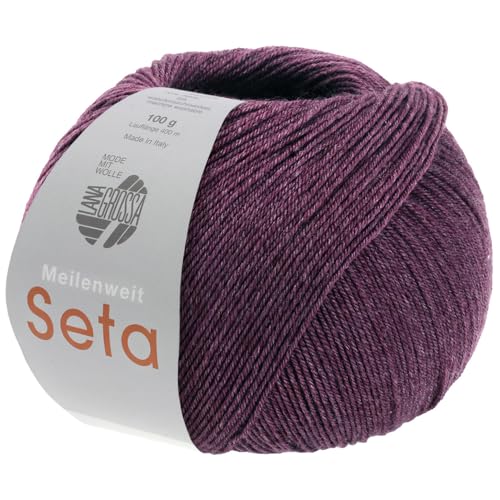 LANA GROSSA Meilenweit Seta | Sockengarn mit Seidenanteil, waschmaschinenfest | Handstrickgarn 55% Schurwolle (Merino), Polyamid, & Seide | 100g Wolle zum Stricken & Häkeln | 400m Garn FB26