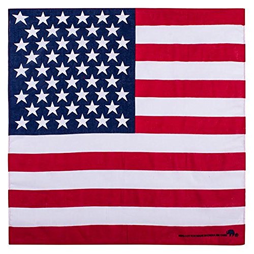 Elephant Brand Bandanas 100% cotton since 1898-12 Pack (American Flag)