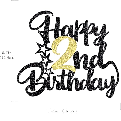 Image of Klionjor 2nd Happy Birthday Cake Topper - Cake Decoration & Party Gift (2)