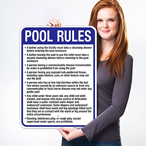 Cartel de reglas para piscina Utah de aluminio miniatura 2