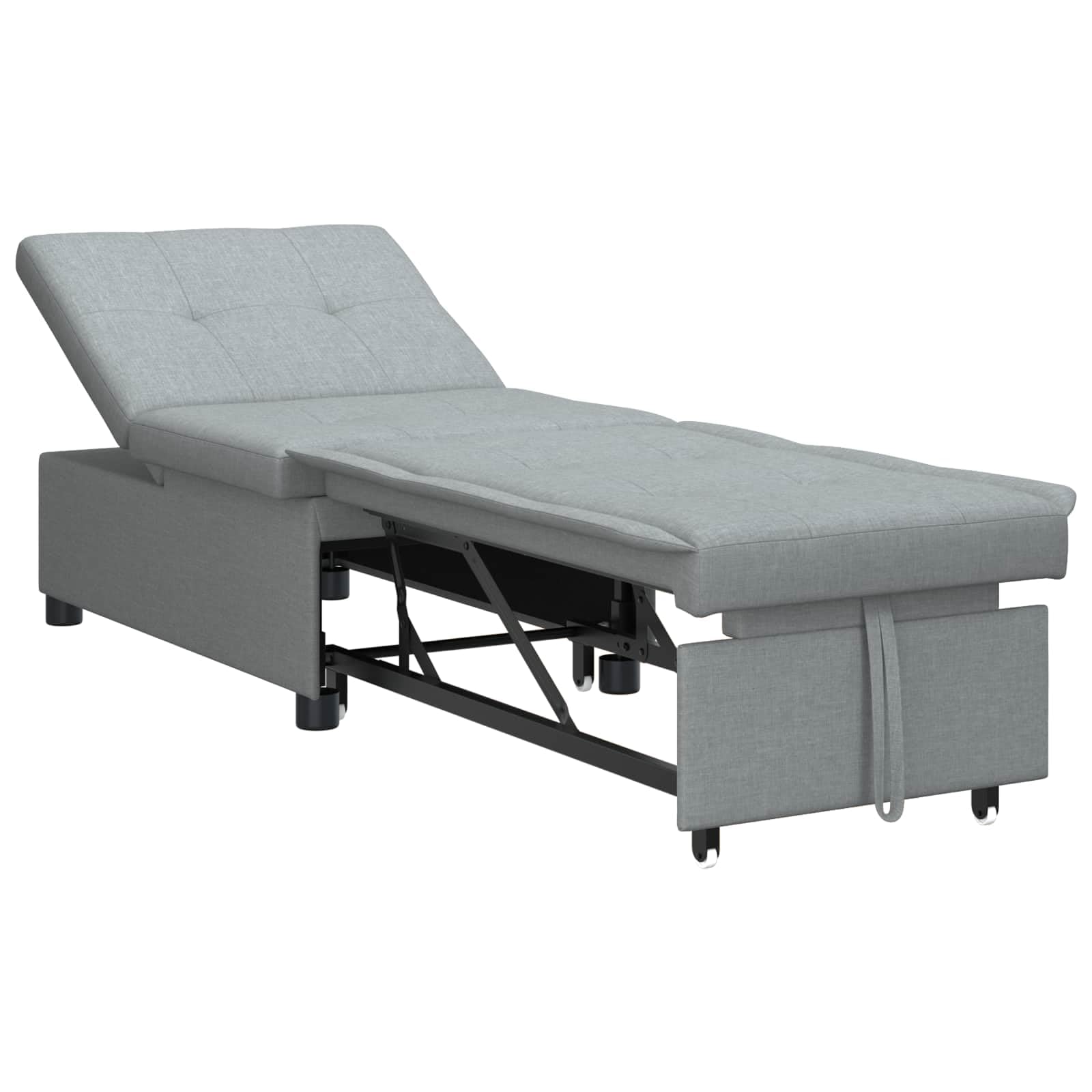 Sofá cama extensible moderno de alta calidad con tela gris claro resistente y elegante