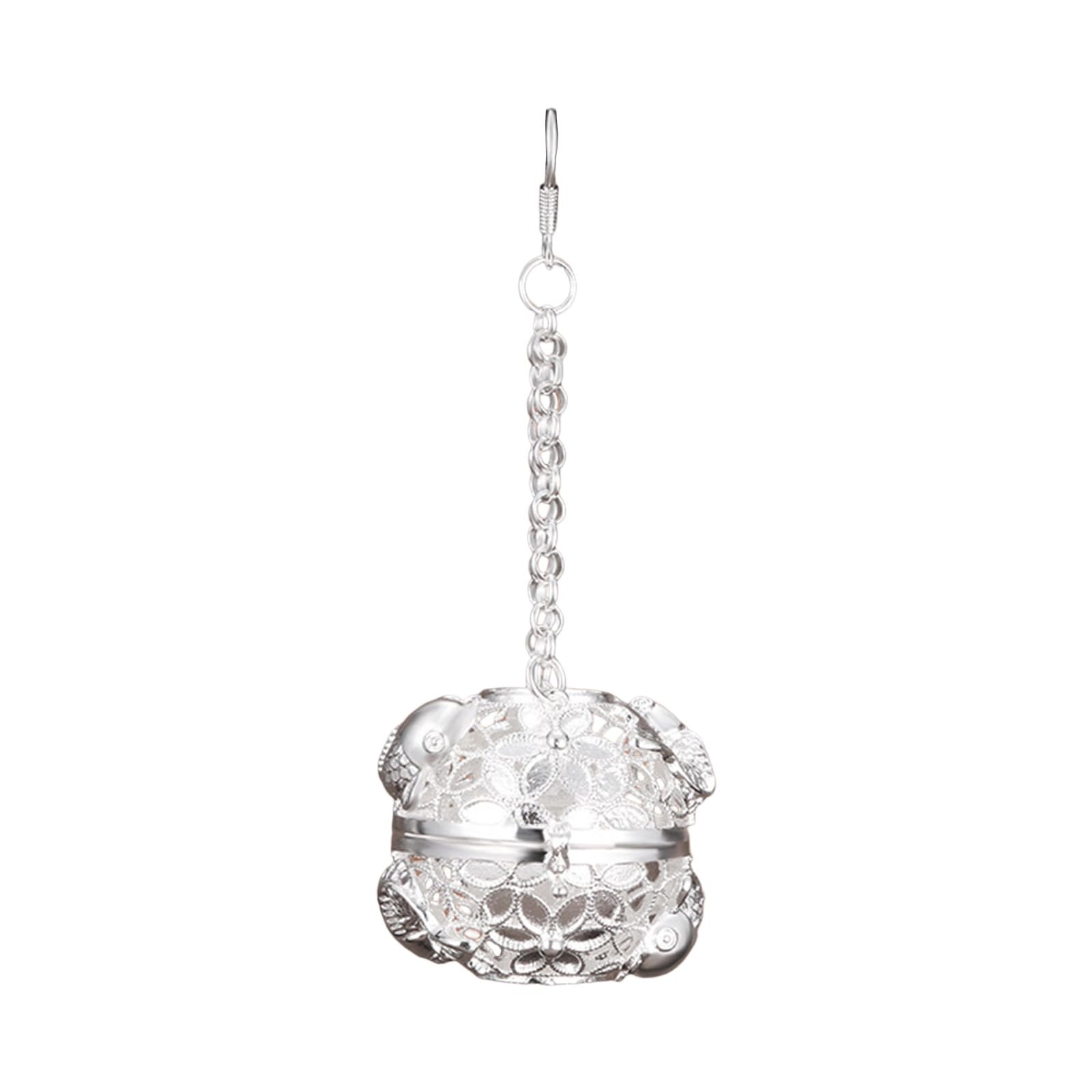 Buxuaaaa Retro Brass Aromatherapies Sphere with Hollowout Pattern Hanging Incenses Burners Ball Scent Diffuser Car Ornament Brass Fragrances Diffuser