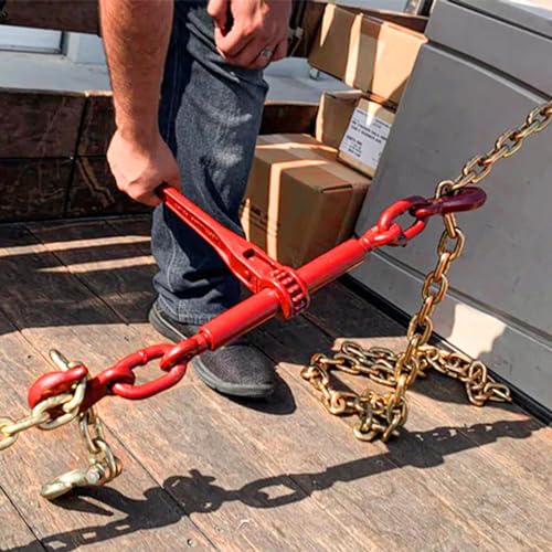 Htata Prep CHAIN BINDER 5/16-3/8 KIT-2 Chain Binder Kit 5/16In -3/8In Grade 70 And 5/16"×10Ft Chains Includes Ratchet Load Binders Lbs Working Strength (2) Binders And (2) G70 5/16In Chains thumb #5