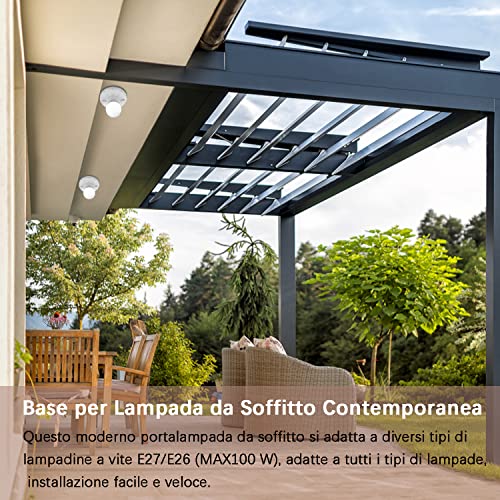 8Pezzi 100W E27 Porta Lampadina con Presa in