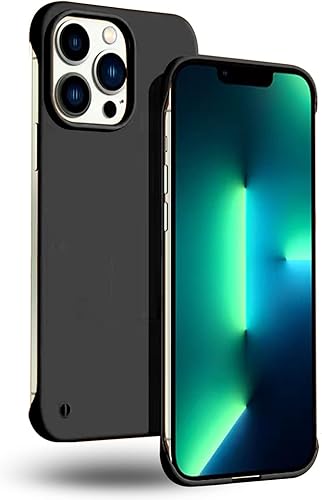 Funda delgada sin bordes para iPhone 13 Pro Max de 6.7 pulgadas (2021), ultrafina, ligera, sin marco, mate, rígida, con anillo de tracción, cuerda