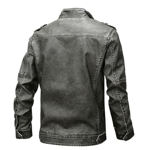 Chaqueta de cuero para moto para hombre, tamaño 7X-Large miniatura 3