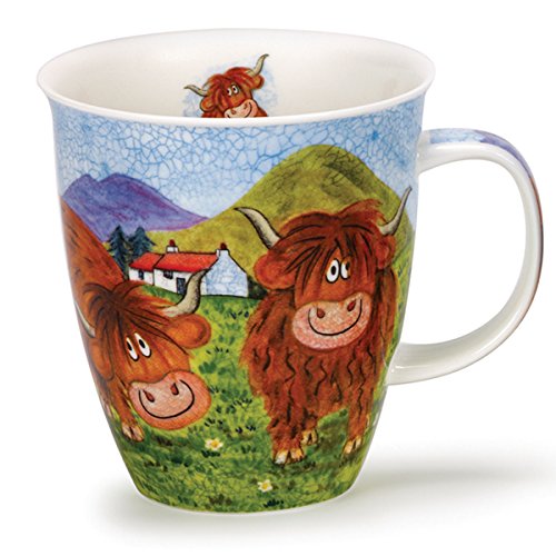 Dunoon Multicolour Highland Animals - Cow / Cattle Mug - Bone China Nevis Shape
