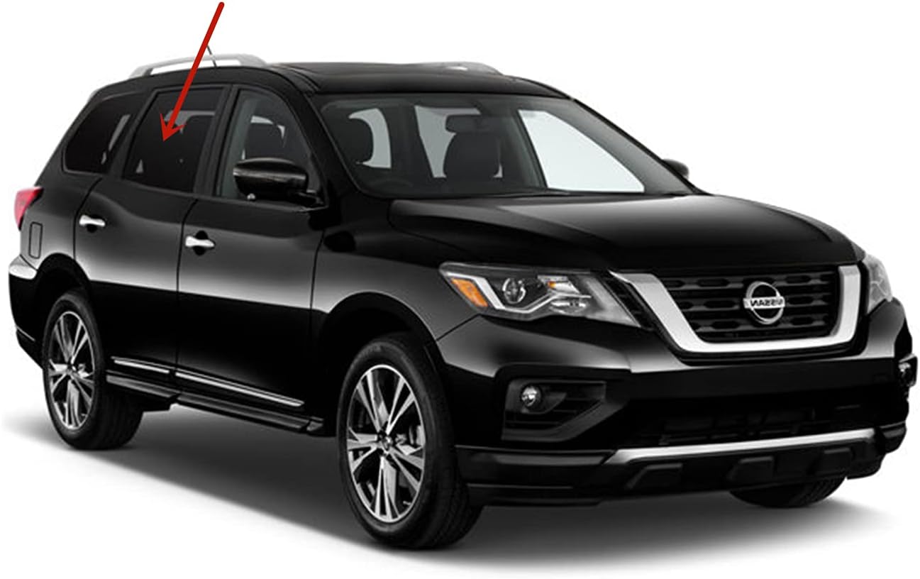Passenger Right Side Rear Door Window Door Glass Compatible with Nissan Pathfinder 2013-2020 Models