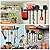 Garden Tool Organizer - Garage Storage Organization Wall Mount 48 Inches, 440lbs Adjustable Heavy Duty Metal Hooks,Yard Shed Organizer Rack Holder System Hanging Rake Broom Mop with 6 Adjustable Hooks