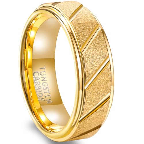 Bague de mariage tungstène mat 7MM cadeau idéal alliance homme or taille 64 - 2