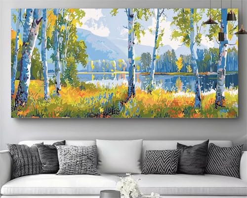 Bordado de punto de cruz con diamantes de 30x60 cm: kit de mosaicos de paisajes para salón