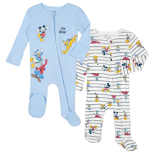 Image of Disney Baby 2 Pack Zip Up Sleep N' Plays Newborn to Infant Sizes (Newborn - 24 Months)
