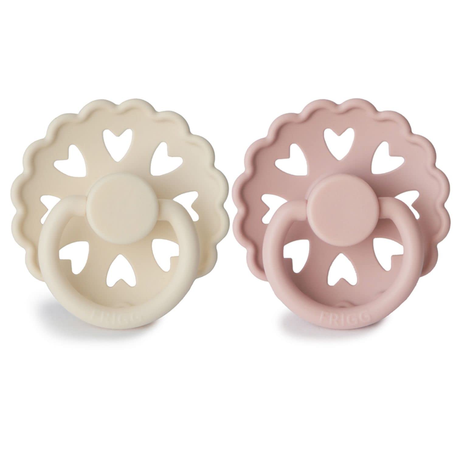 FRIGG Moon Phase Lot De 2 Tétines De Nuit, En Silicone, Symétriques, En Forme De Cerise, Sans BPA, Fabriquées Au Danemark (Cream Night/Twilight Mauve Night, Taille 1 (0-6 Mois