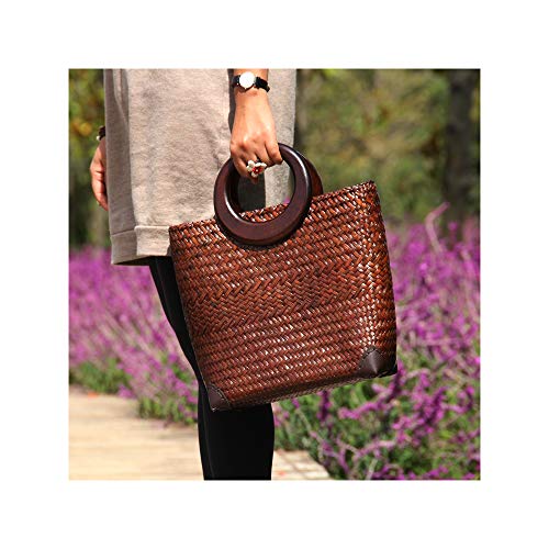 Bolso grande bohemio tejido a mano para mujer miniatura 7