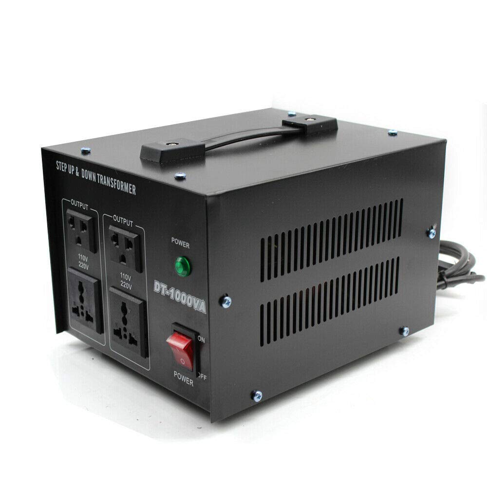 Transformador de tensión (220 V/240 V a 110 V, enchufe europeo, 1000 W, convertidor de 1000 W)