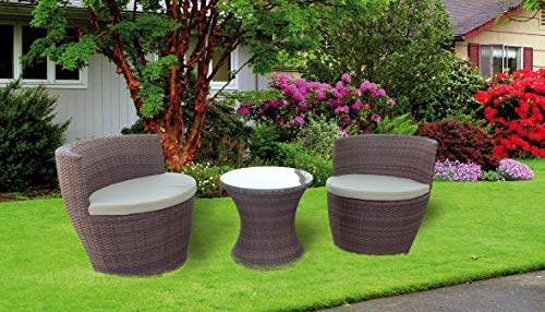 Sedia Salottino Mod. Anfora Set per giardino in polirattan colore marrone Anfora