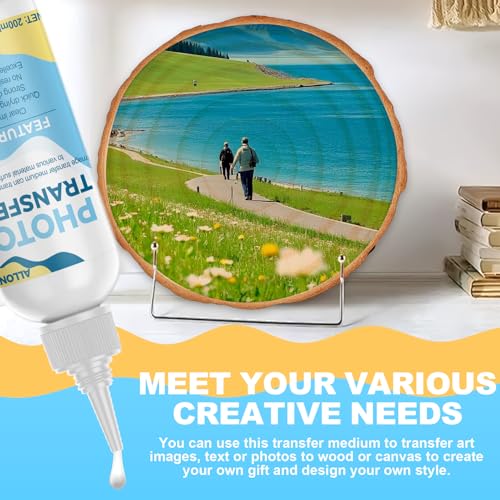 Allony Foto Transfer Potch, Transparentes Photo Transfer Medium, zum übertragen von Ausdrucken, Zeitungsausschnitten und Auf Verschiedene Untergründe, 200ml