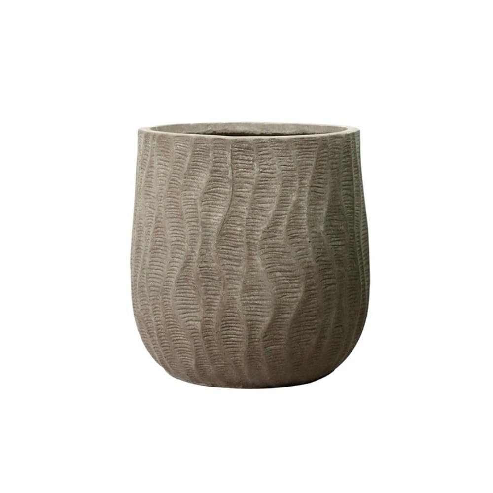 Kx9Lb8d Flower planters 11.8 inch Flower Pots for Indoor Plants，Large Planter Pot with Drainage Holes for Outdoor Garden Plants（Brown/White）
