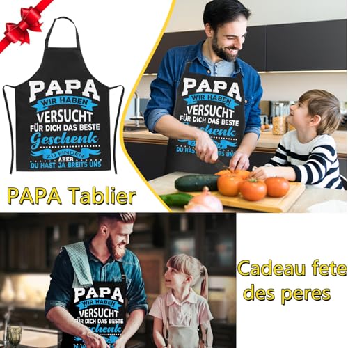 Gkmamrg Vatertagsgeschenk für Papa Kochschürze Vater Geschenk - Schürze Papa verstellbare Latzschürze Schürzen für Köche BBQ Malerei Backen Kochen Vatertag Geschenk (Geschenke Papa)