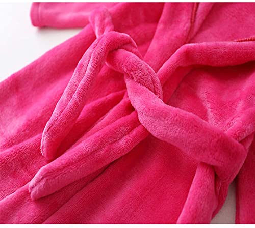 Image of Kids Hooded Bathrobe Girls Soft Plush Hooded Flannel Pajamas Sleepwear Boys Spa Robe