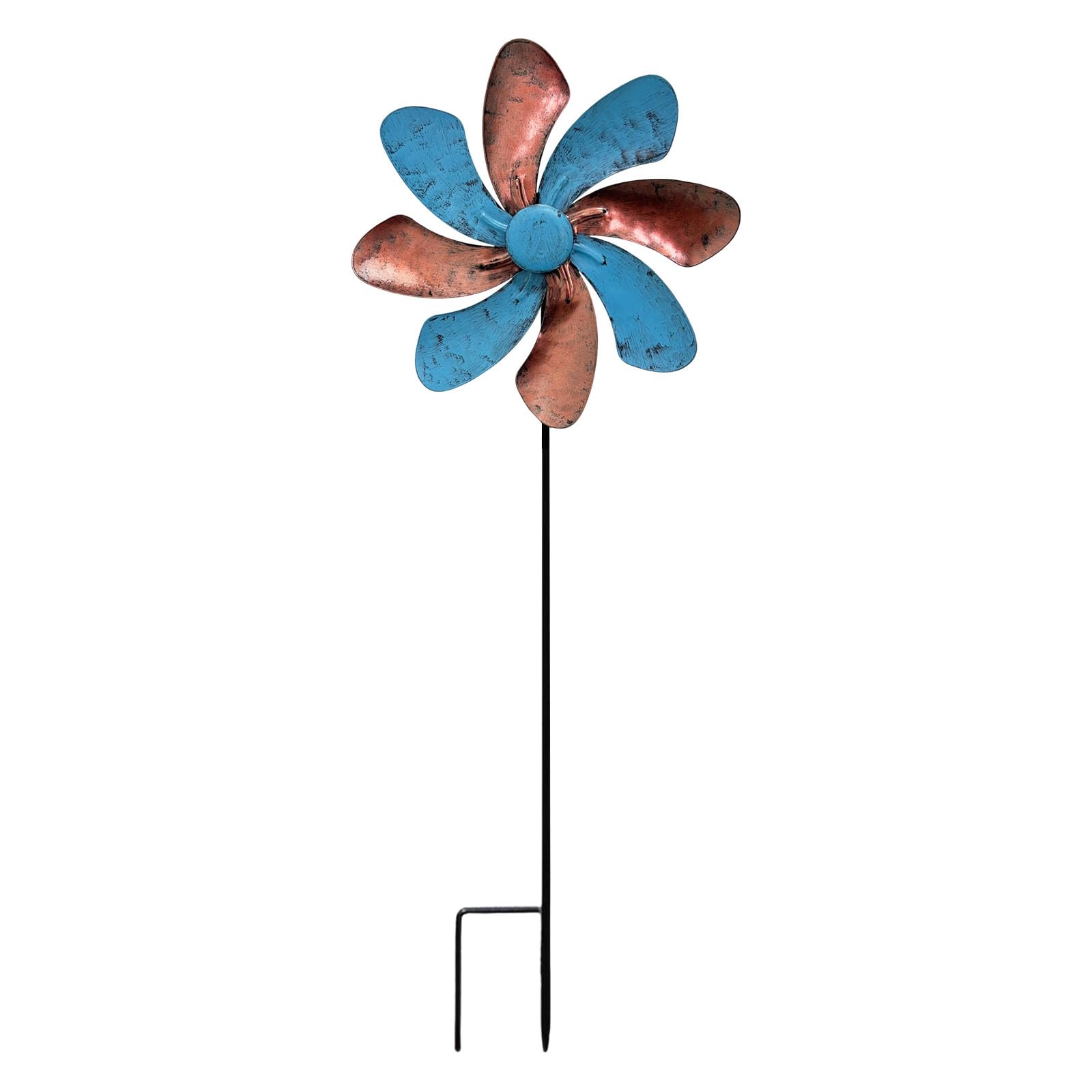 Tyhijuk Two Colors Wind Spinners For Garden, Metal Wind Spinner, Garden Windmill For Outside, Patio Yard Accent Pinwheel Ornament Outdoor Border